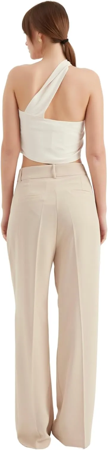 Women's Satin Pant | Casual Wide Leg High Waist Palazzo Trousers | Summer Pleated Women Pant Clothing