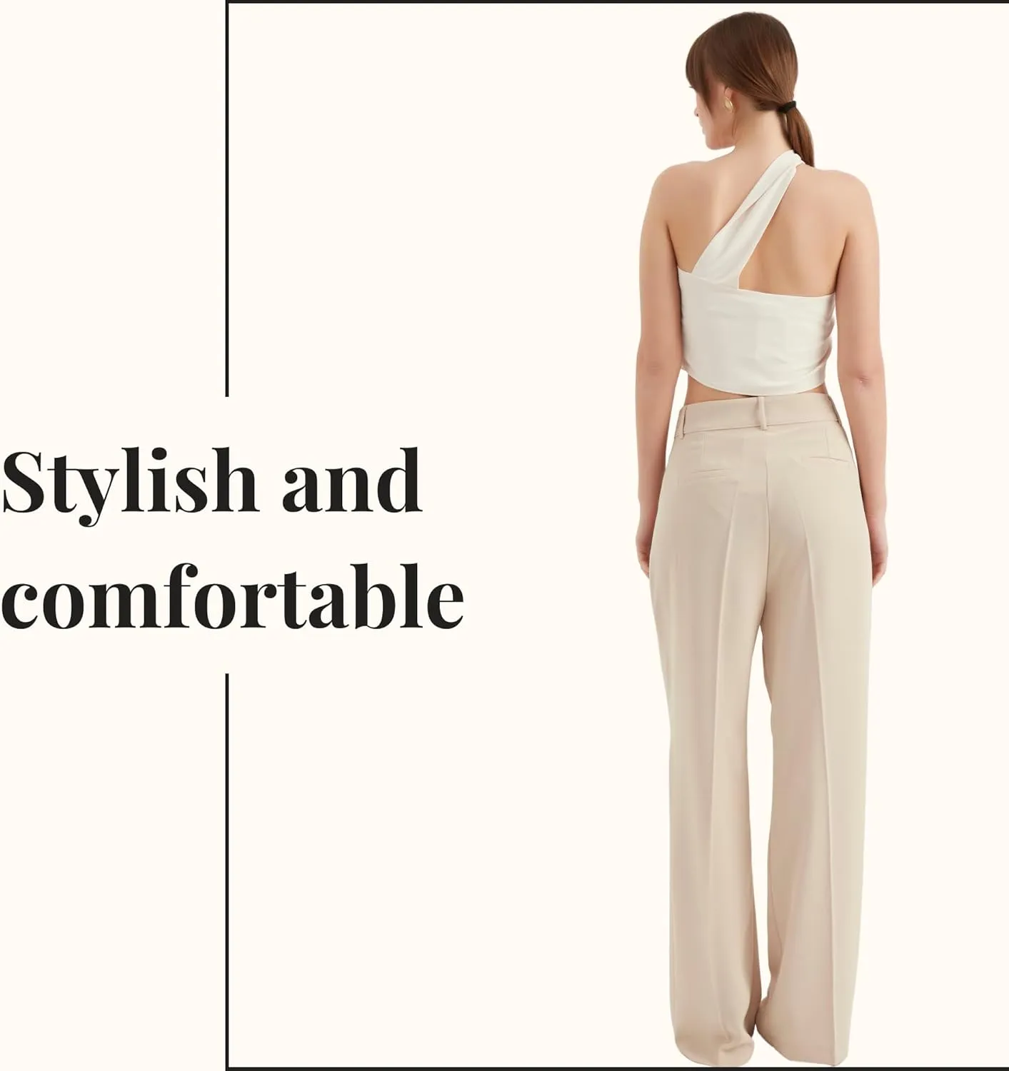 Women's Satin Pant | Casual Wide Leg High Waist Palazzo Trousers | Summer Pleated Women Pant Clothing