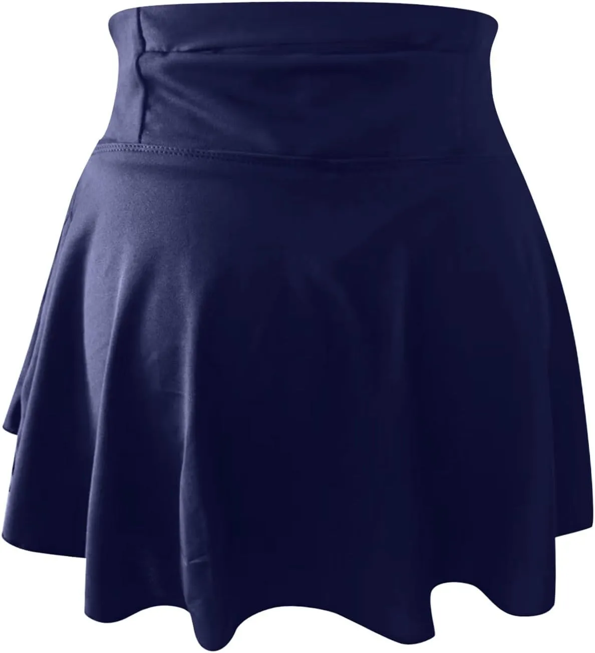 Womens Tennis Mini Skirt Crossover High Waisted Athletic Golf Skorts Running Workout Layered Pleated Ruffle Hem 2 in 1 Shorts