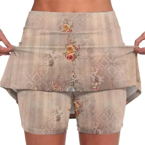 Womens Tennis Skirts with Pockets Tummy Control Floral Print Mini Skirt Workout Running Athletic Sports Golf Skorts Plus Size