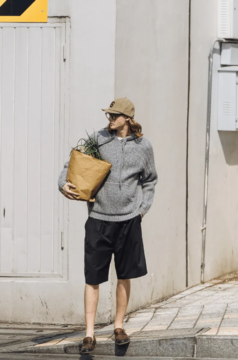 wool sweater hoodie   N4777