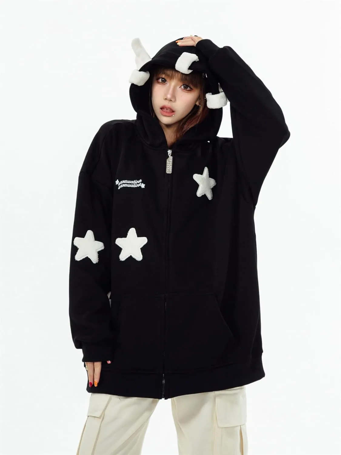 YEMOCILE Women Cute Shark Hoodie Long Sleeve Blue Kawaii Animal Shark Shape Hooded Pullover Sweatshirts