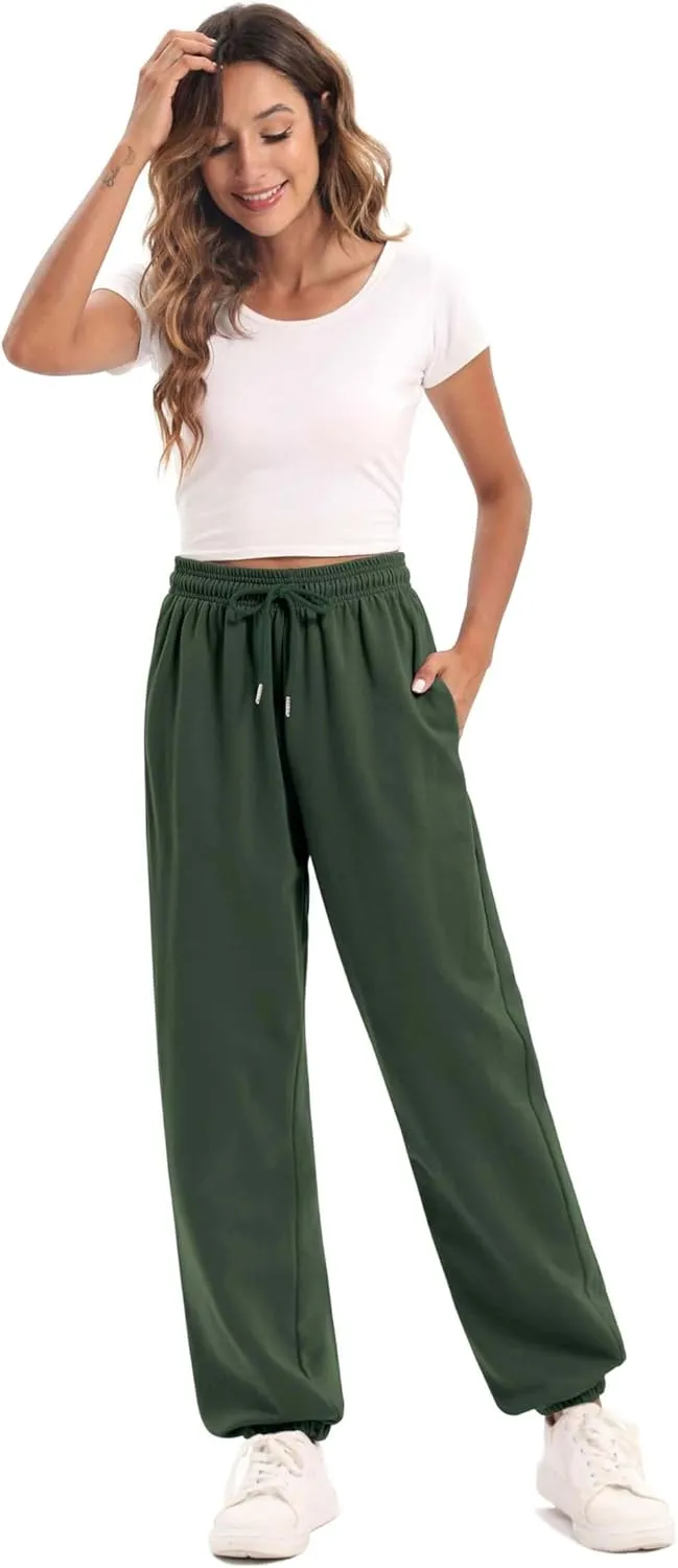 YLDUJ AMUM Women's Sweatpants Casual Drawstring Sweat Pants Workout Athletic Joggers with Pockets