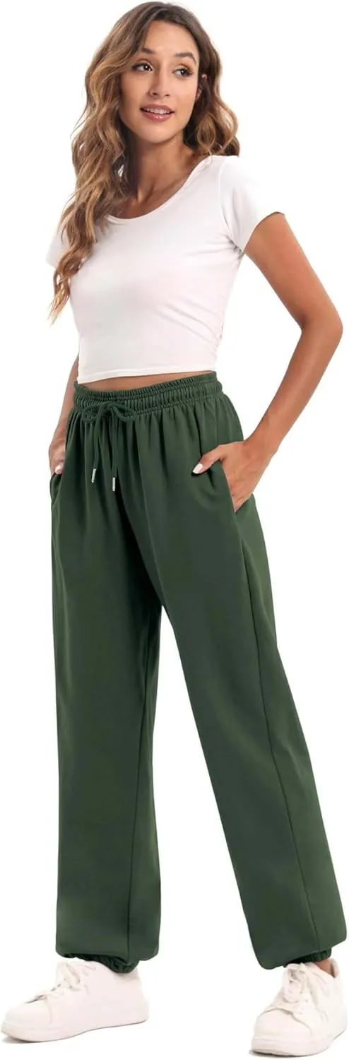 YLDUJ AMUM Women's Sweatpants Casual Drawstring Sweat Pants Workout Athletic Joggers with Pockets