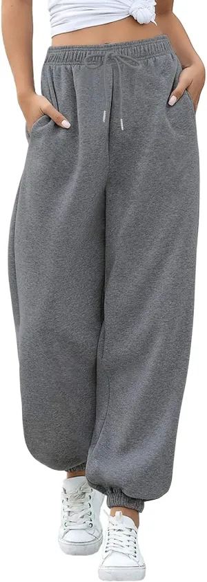 YLDUJ AMUM Women's Sweatpants Casual Drawstring Sweat Pants Workout Athletic Joggers with Pockets