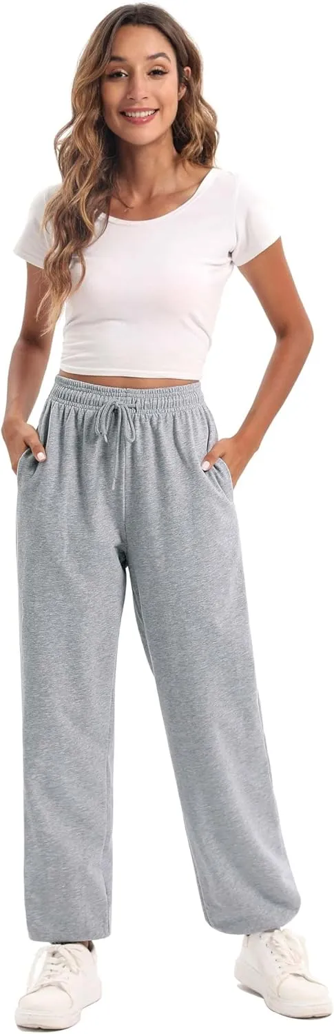 YLDUJ AMUM Women's Sweatpants Casual Drawstring Sweat Pants Workout Athletic Joggers with Pockets