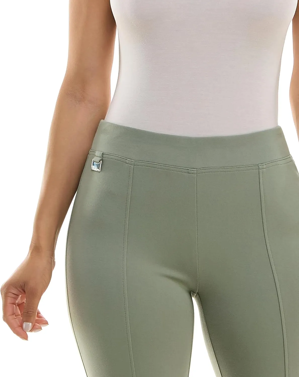 Zac & Rachel Women's Pull on Ankle Pant with Metal Tab