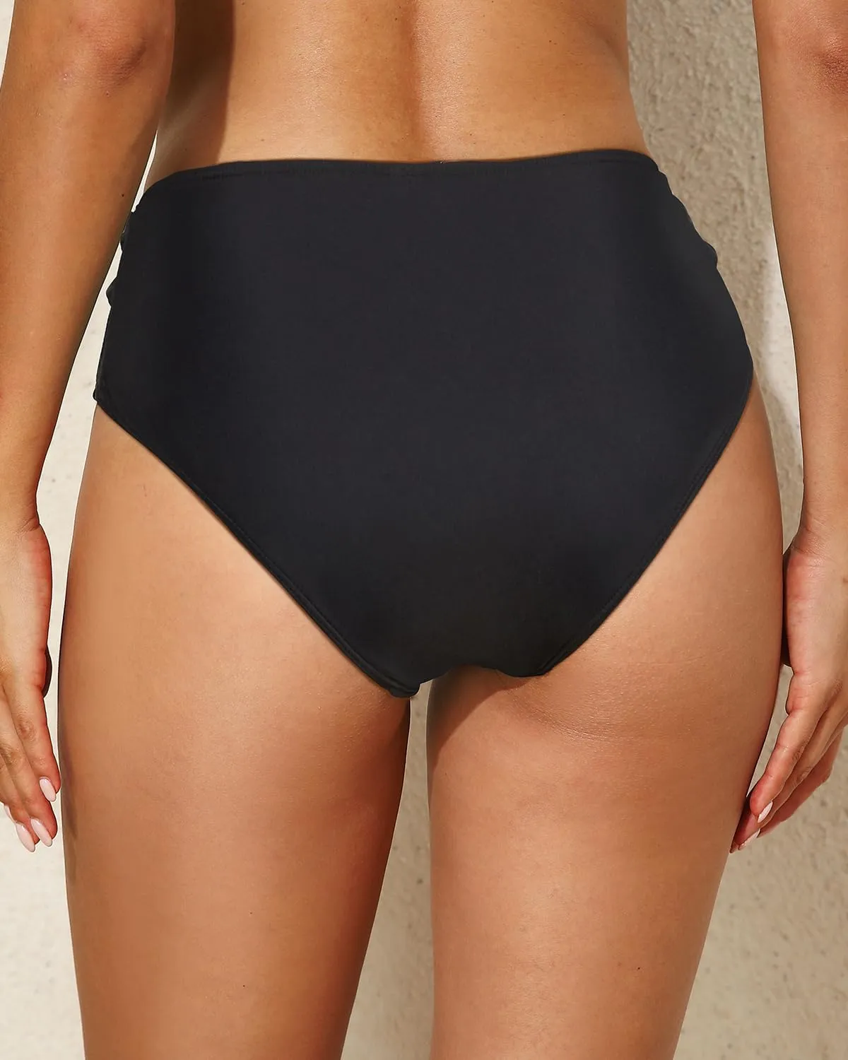Zmart Women Low Rise Bikini Bottoms - Full Coverage Ruched Bathing Suit Swim Bottom Swimsuits Swimwear
